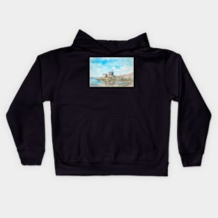 Eilean Donan Castle Watercolour Kids Hoodie